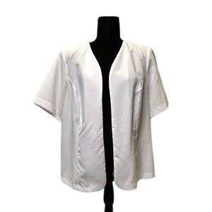 Only Necessities White Short-sleeve Open Cardigan, Size 16W, Pre-owned